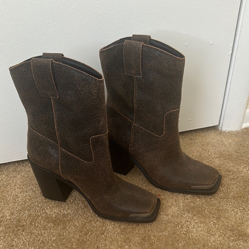 Brown Leather Ankle Boots